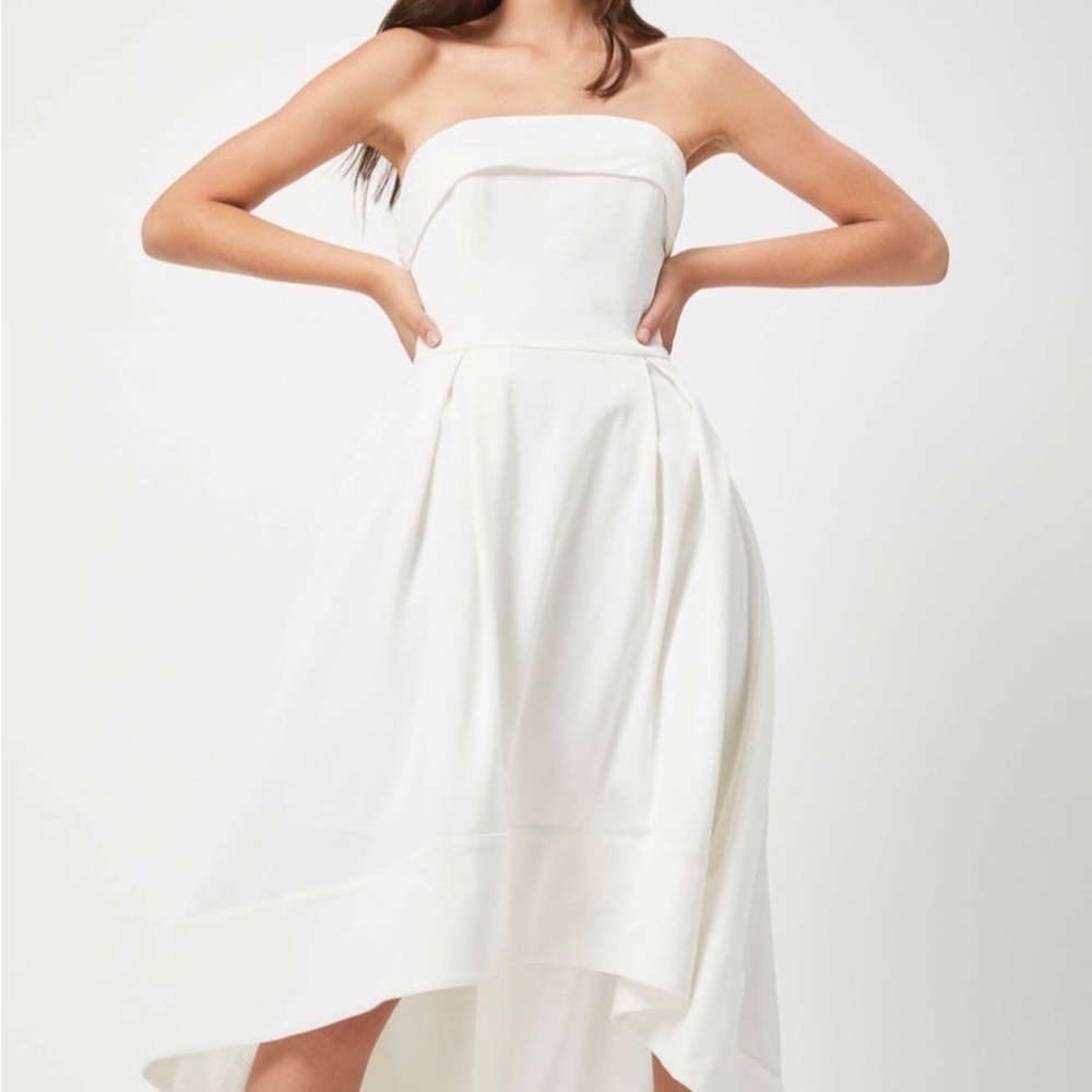 ELLIATT Strapless White High-Low Dress – Medium (NWT)